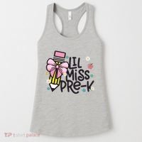 Little Miss Pre K Pencil Bow First Day Of School Women's Tank Top thumb 0