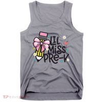 Little Miss Pre K Pencil Bow First Day Of School Tank Top thumb 0