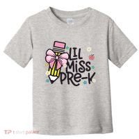 Little Miss Pre K Pencil Bow First Day Of School Toddler T-Shirt thumb 0