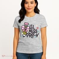 Little Miss Pre K Pencil Bow First Day Of School Women's T-Shirt thumb 4