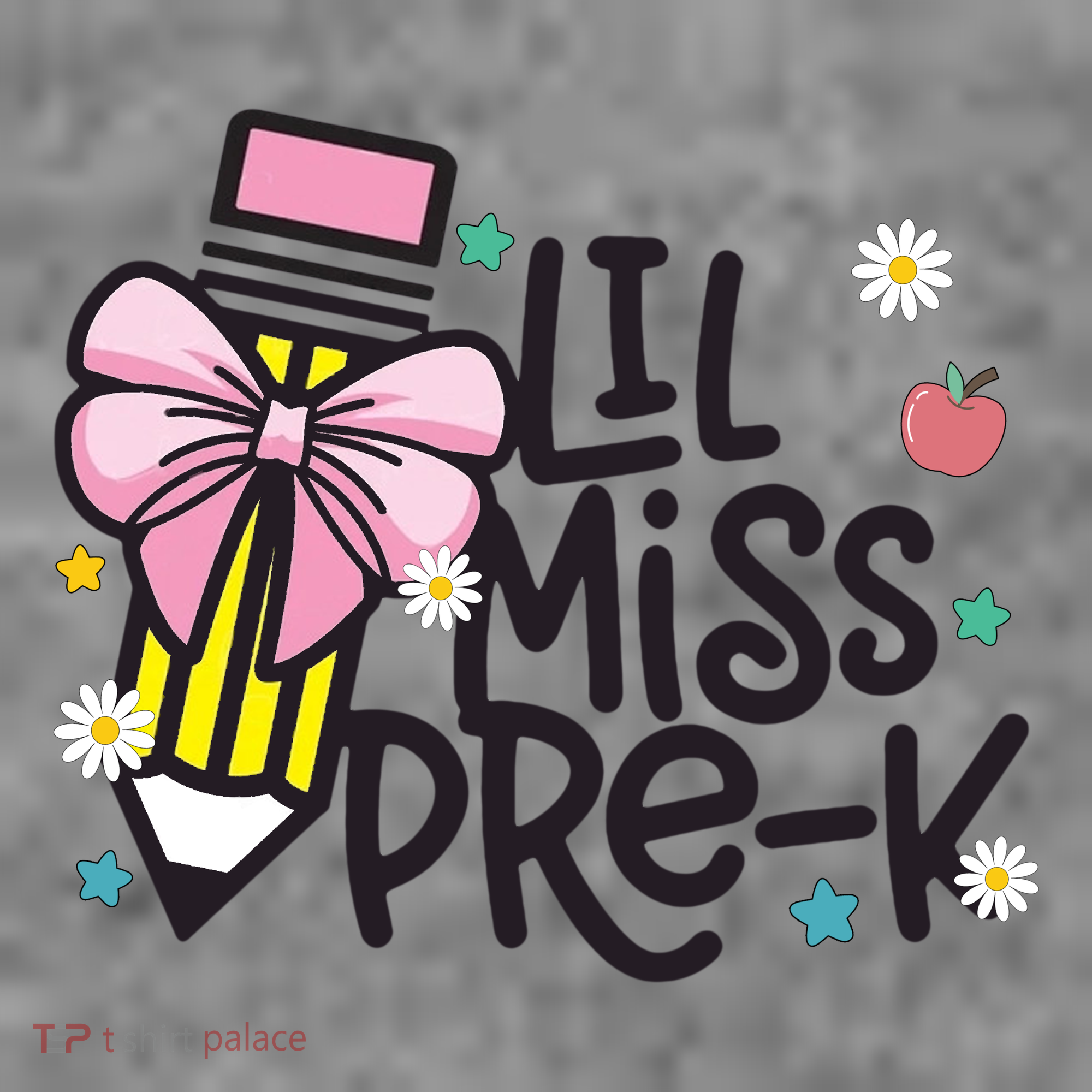 Little Miss Pre K Pencil Bow First Day Of School Kids T-Shirt