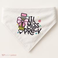 Little Miss Pre K Pencil Bow First Day Of School USA-Made Doggie Bandana thumb 0