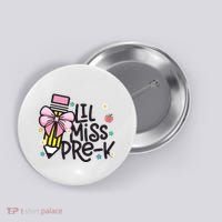 Little Miss Pre K Pencil Bow First Day Of School Button thumb 0