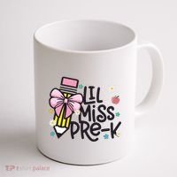 Little Miss Pre K Pencil Bow First Day Of School Coffee Mug thumb 1