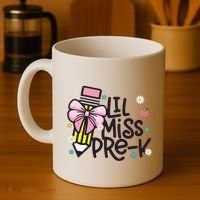 Little Miss Pre K Pencil Bow First Day Of School Coffee Mug thumb 4