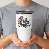 Little Miss Pre K Pencil Bow First Day Of School Tumbler thumb 2