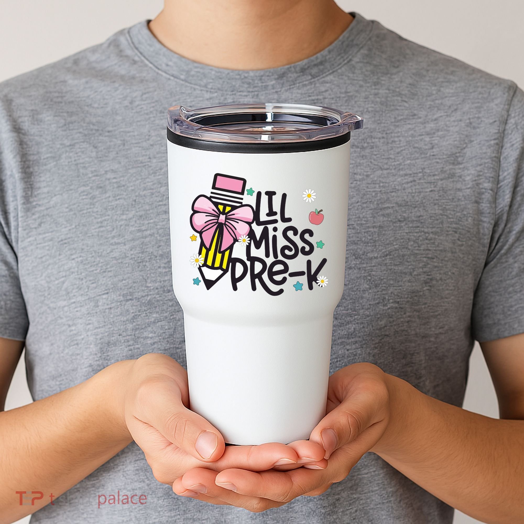 Little Miss Pre K Pencil Bow First Day Of School Tumbler