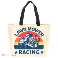 Lawn Mower Racing Lawn Mowing Funny Landscaping Tote Bag thumb 0