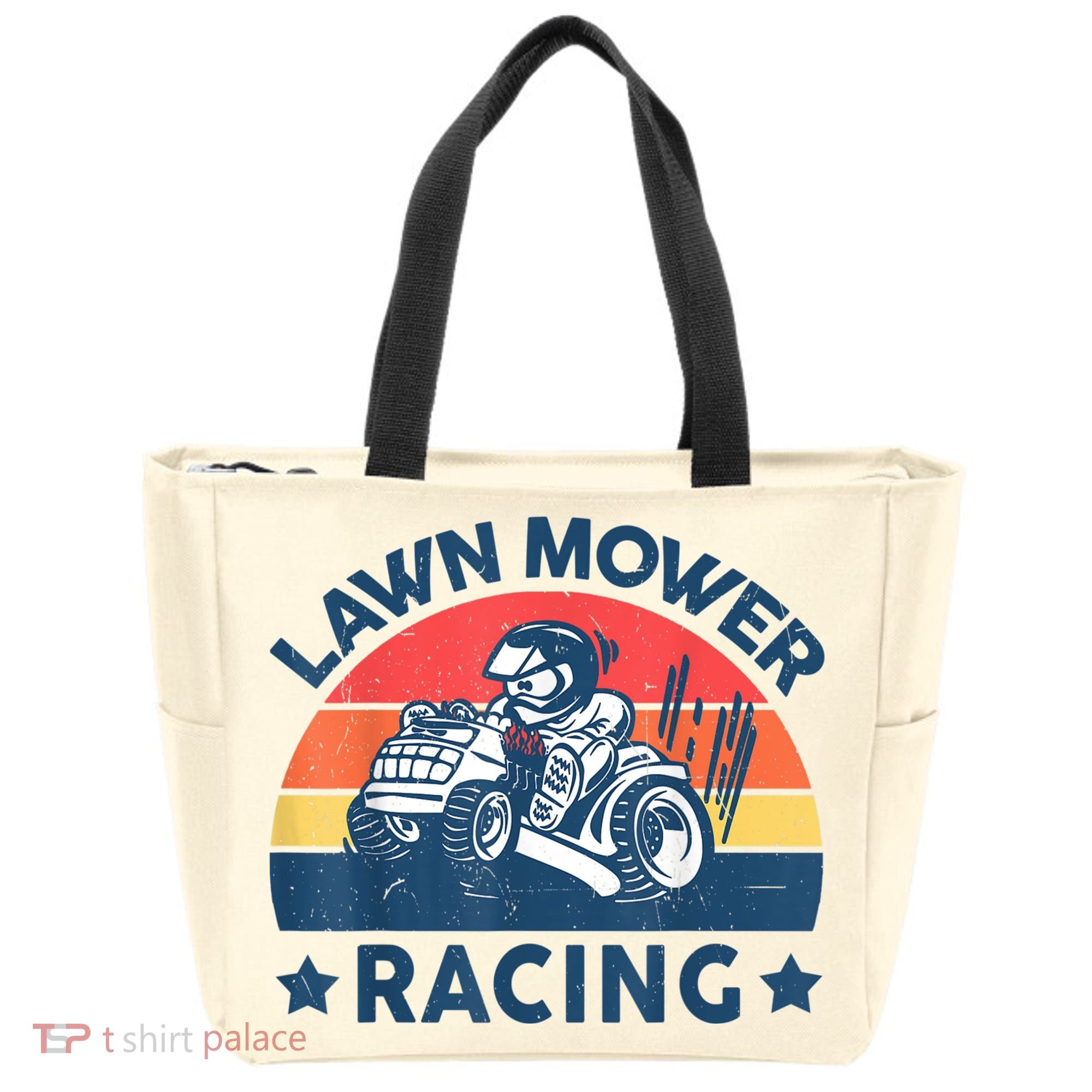 Lawn Mower Racing Lawn Mowing Funny Landscaping Tote Bag