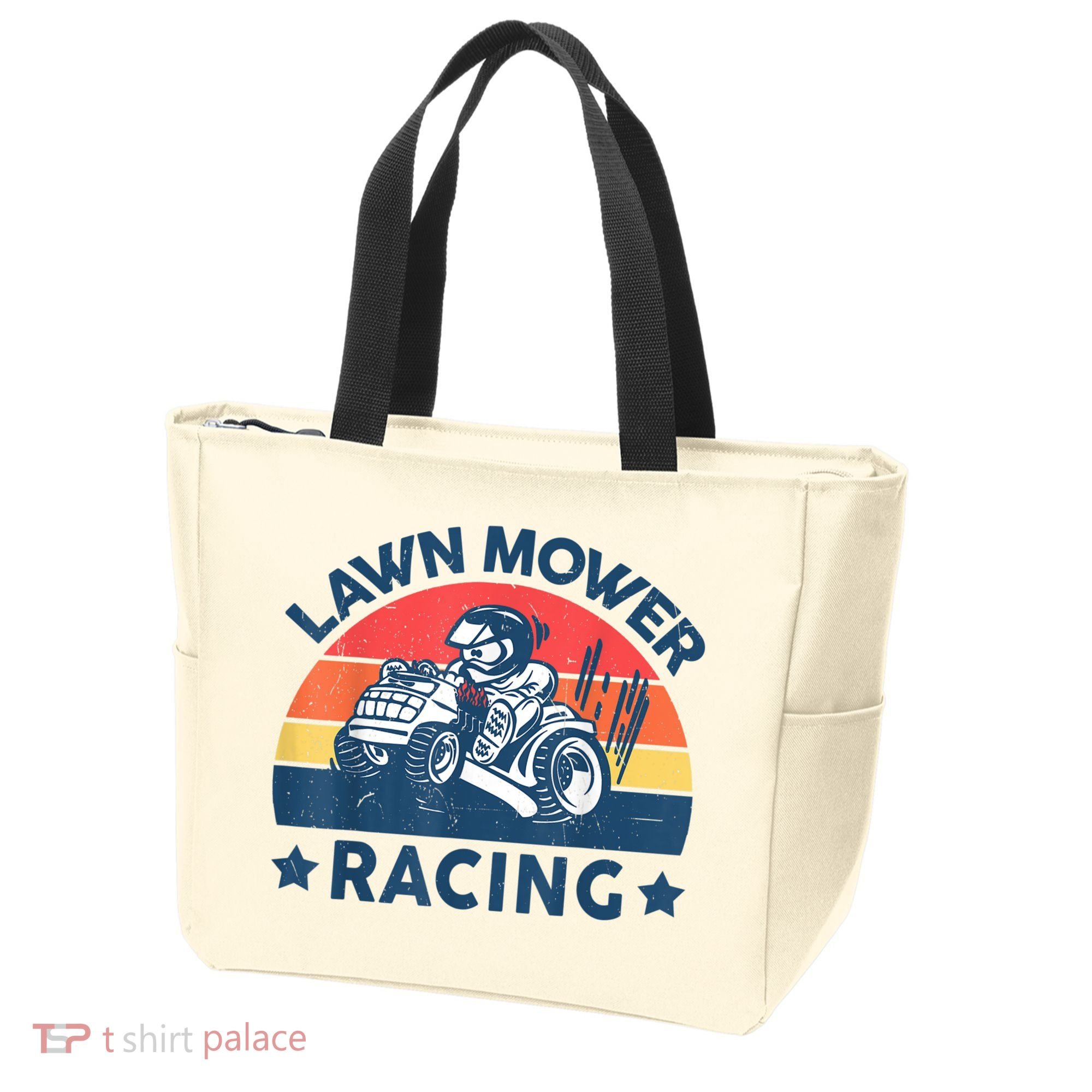 Lawn Mower Racing Lawn Mowing Funny Landscaping Tote Bag