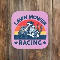 Lawn Mower Racing Lawn Mowing Funny Landscaping Coaster thumb 0