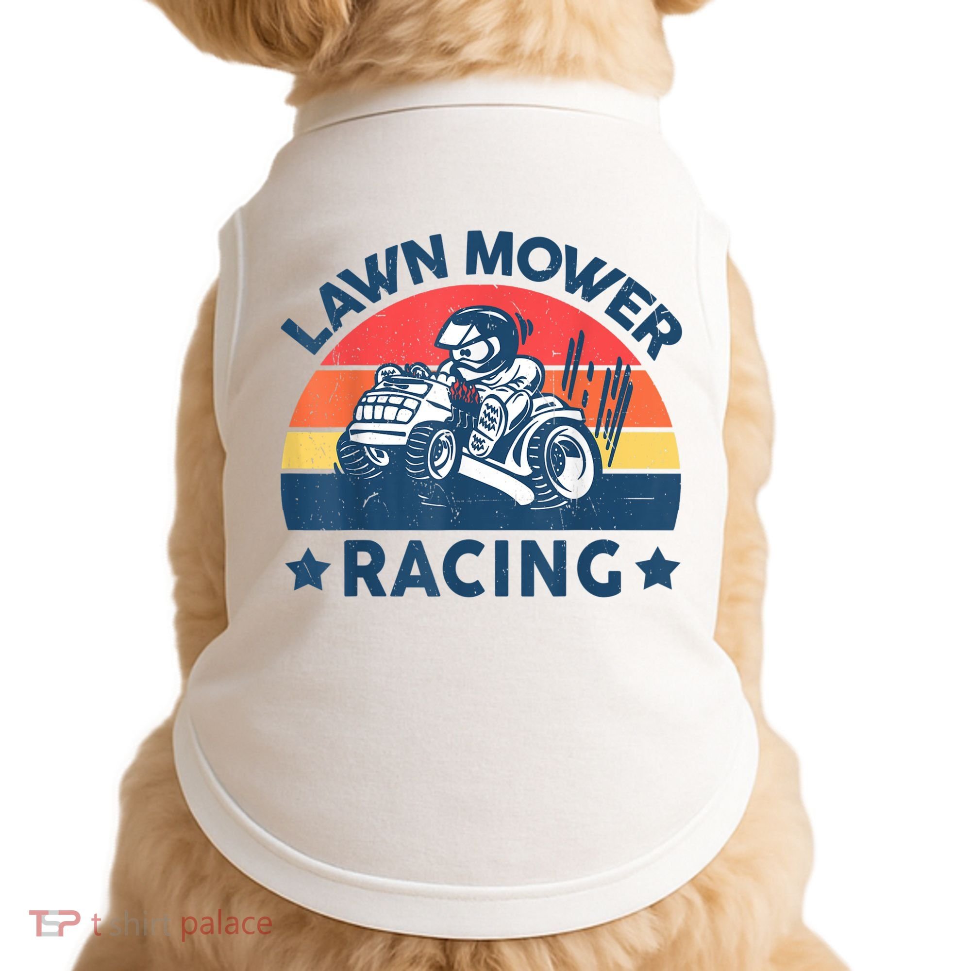 Lawn Mower Racing Lawn Mowing Funny Landscaping Doggie Tank