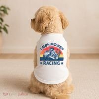 Lawn Mower Racing Lawn Mowing Funny Landscaping Doggie Tank thumb 2
