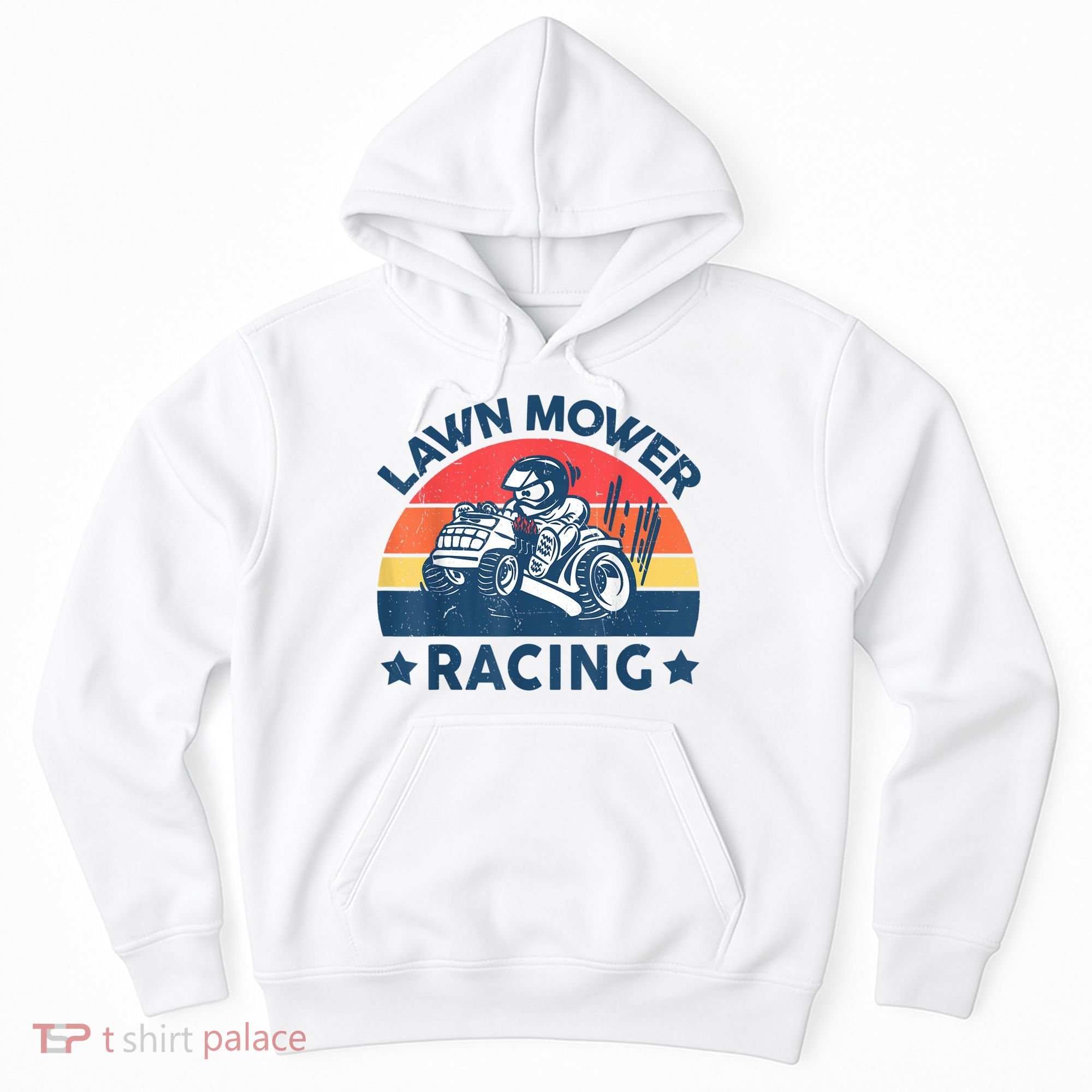 Lawn Mower Racing Lawn Mowing Funny Landscaping Hoodie