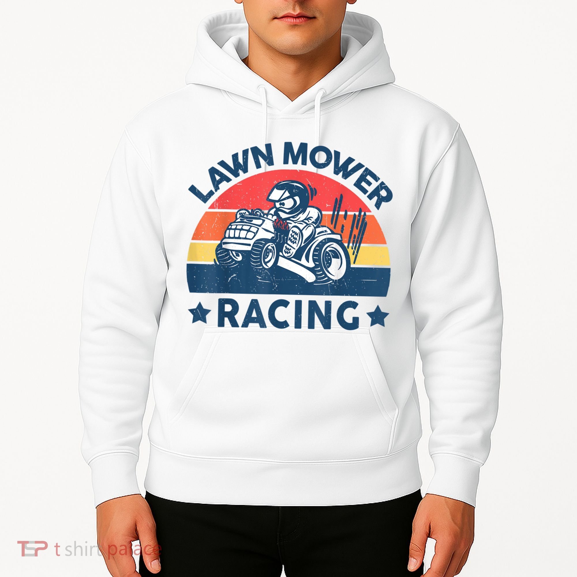 Lawn Mower Racing Lawn Mowing Funny Landscaping Hoodie