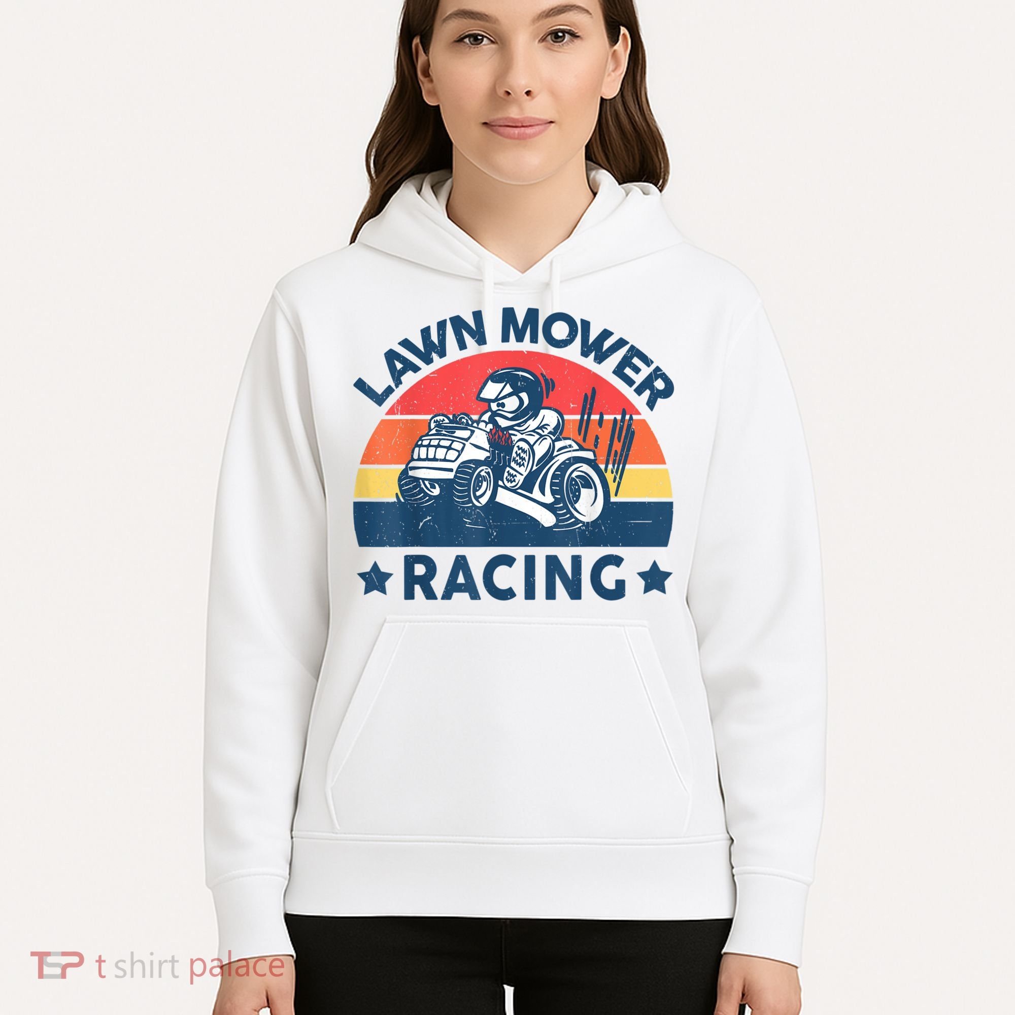 Lawn Mower Racing Lawn Mowing Funny Landscaping Hoodie
