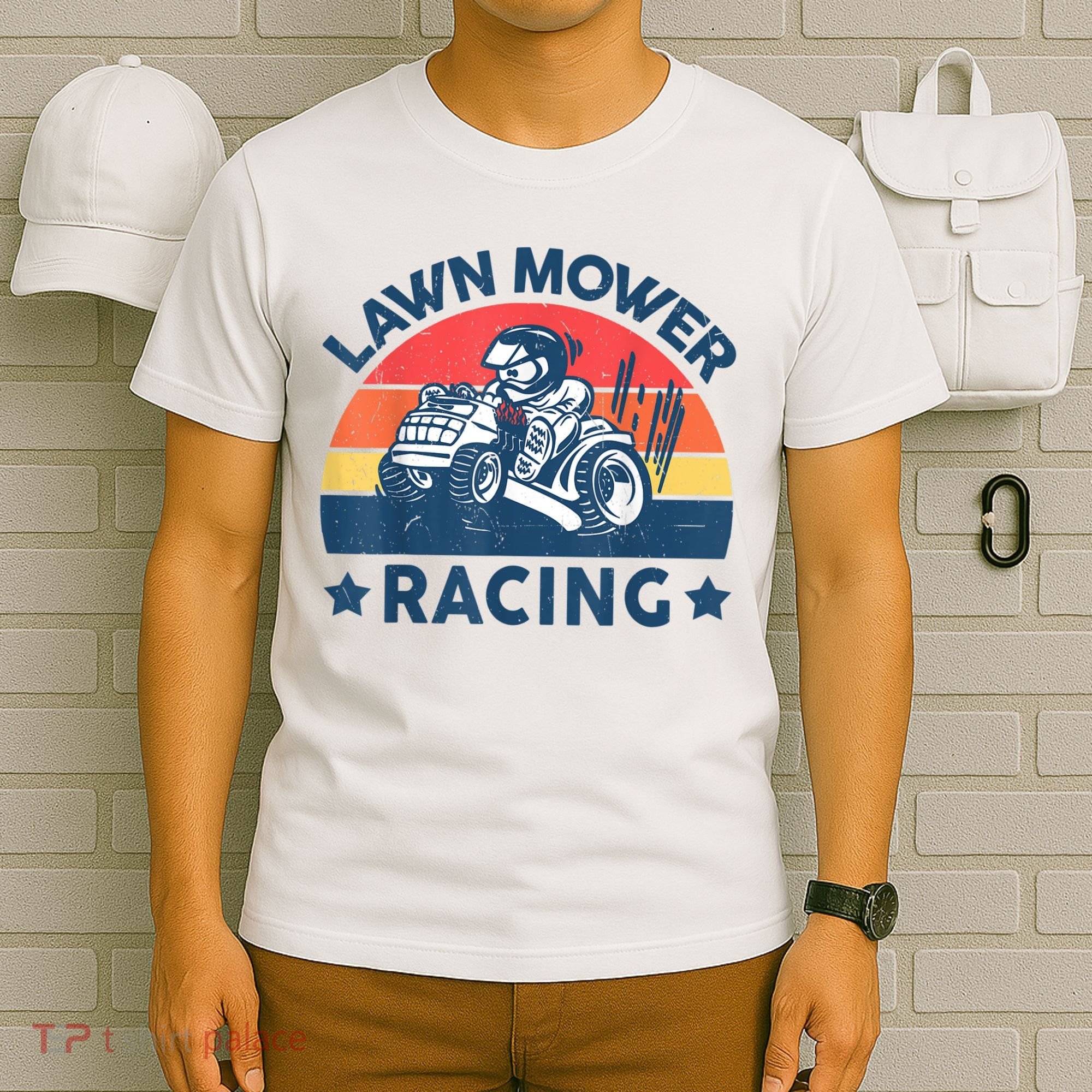 Lawn Mower Racing Lawn Mowing Funny Landscaping T-Shirt
