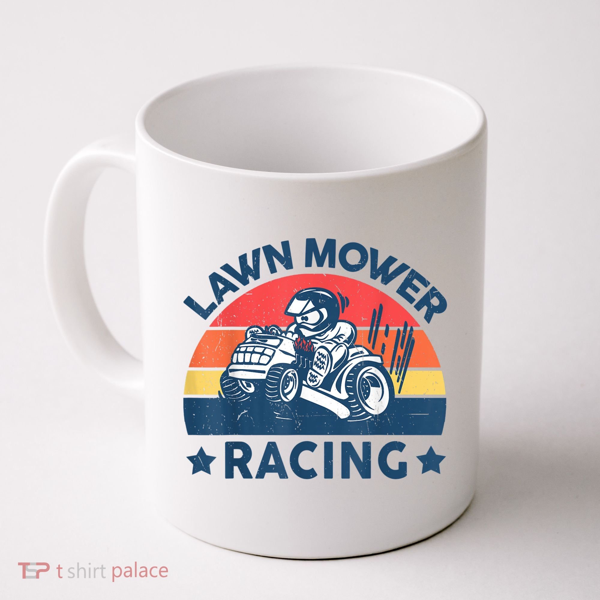 Lawn Mower Racing Lawn Mowing Funny Landscaping Coffee Mug