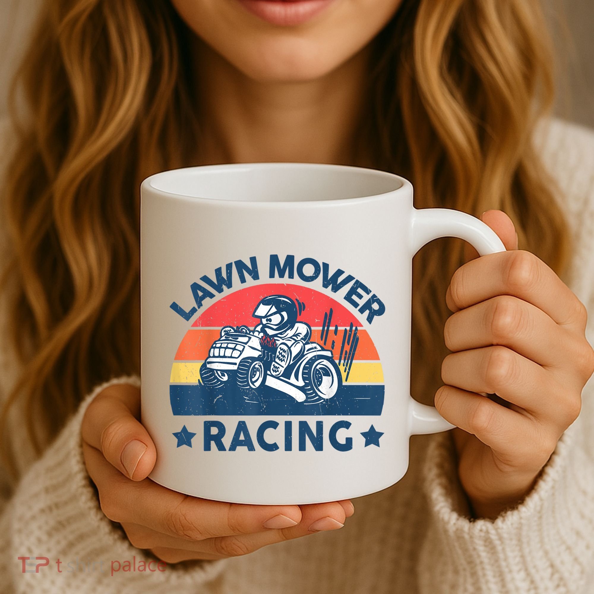 Lawn Mower Racing Lawn Mowing Funny Landscaping Coffee Mug
