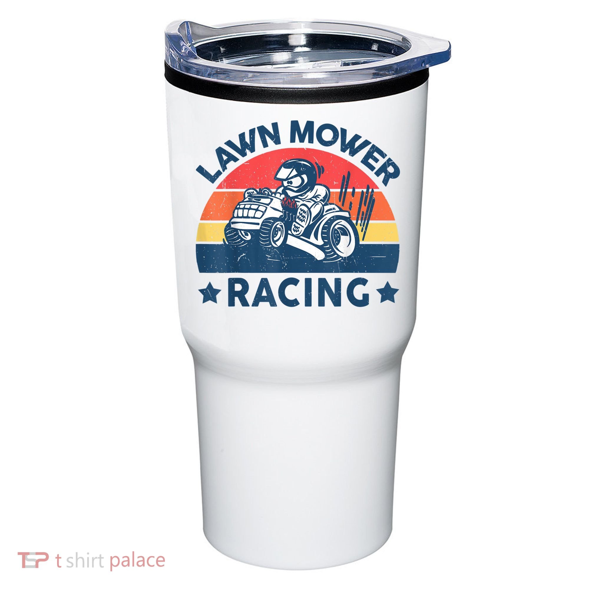 Lawn Mower Racing Lawn Mowing Funny Landscaping Tumbler