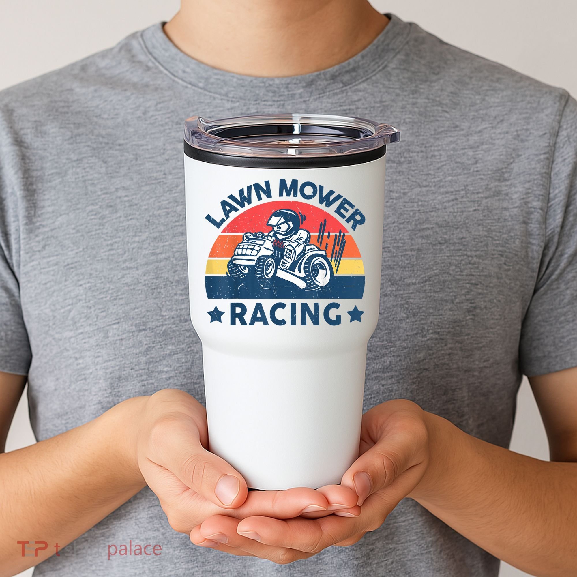 Lawn Mower Racing Lawn Mowing Funny Landscaping Tumbler