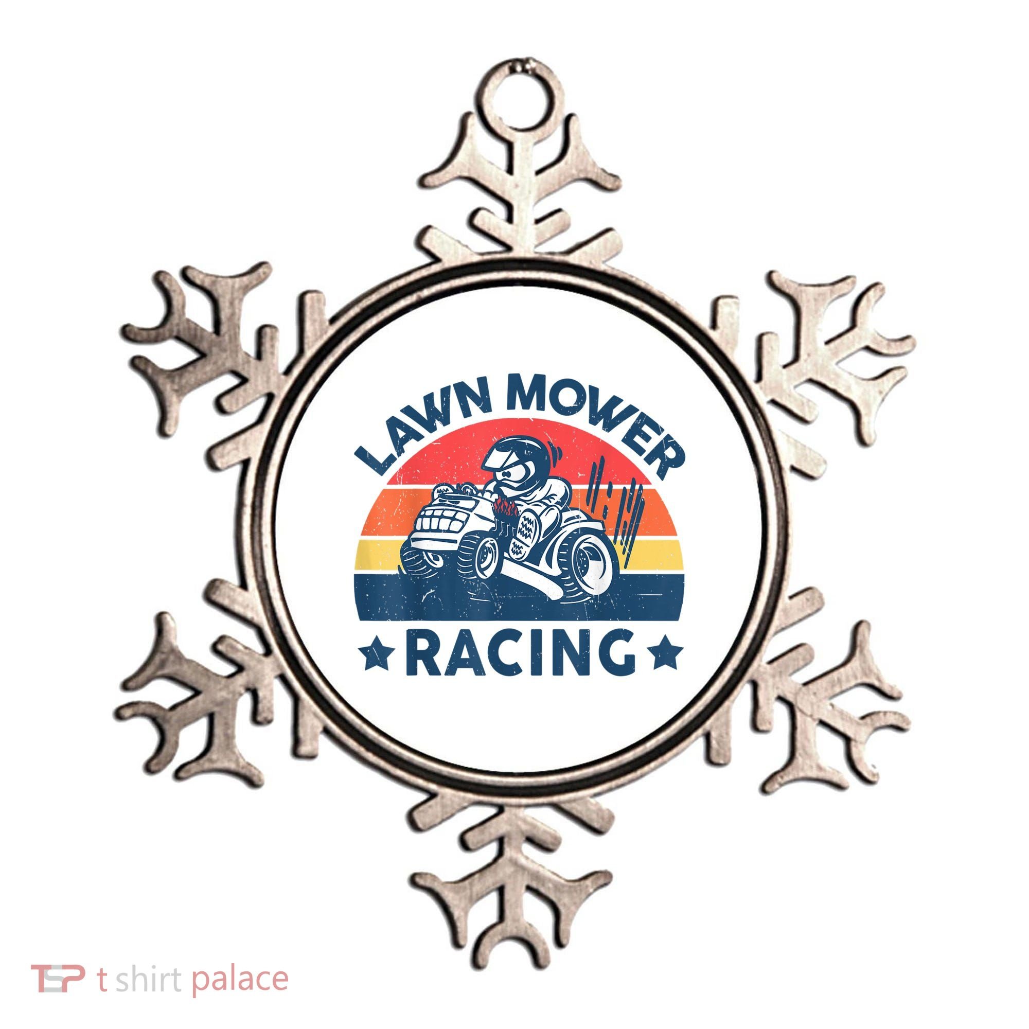 Lawn Mower Racing Lawn Mowing Funny Landscaping Ornament