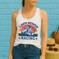 Lawn Mower Racing Lawn Mowing Funny Landscaping Women's Tank Top thumb 2