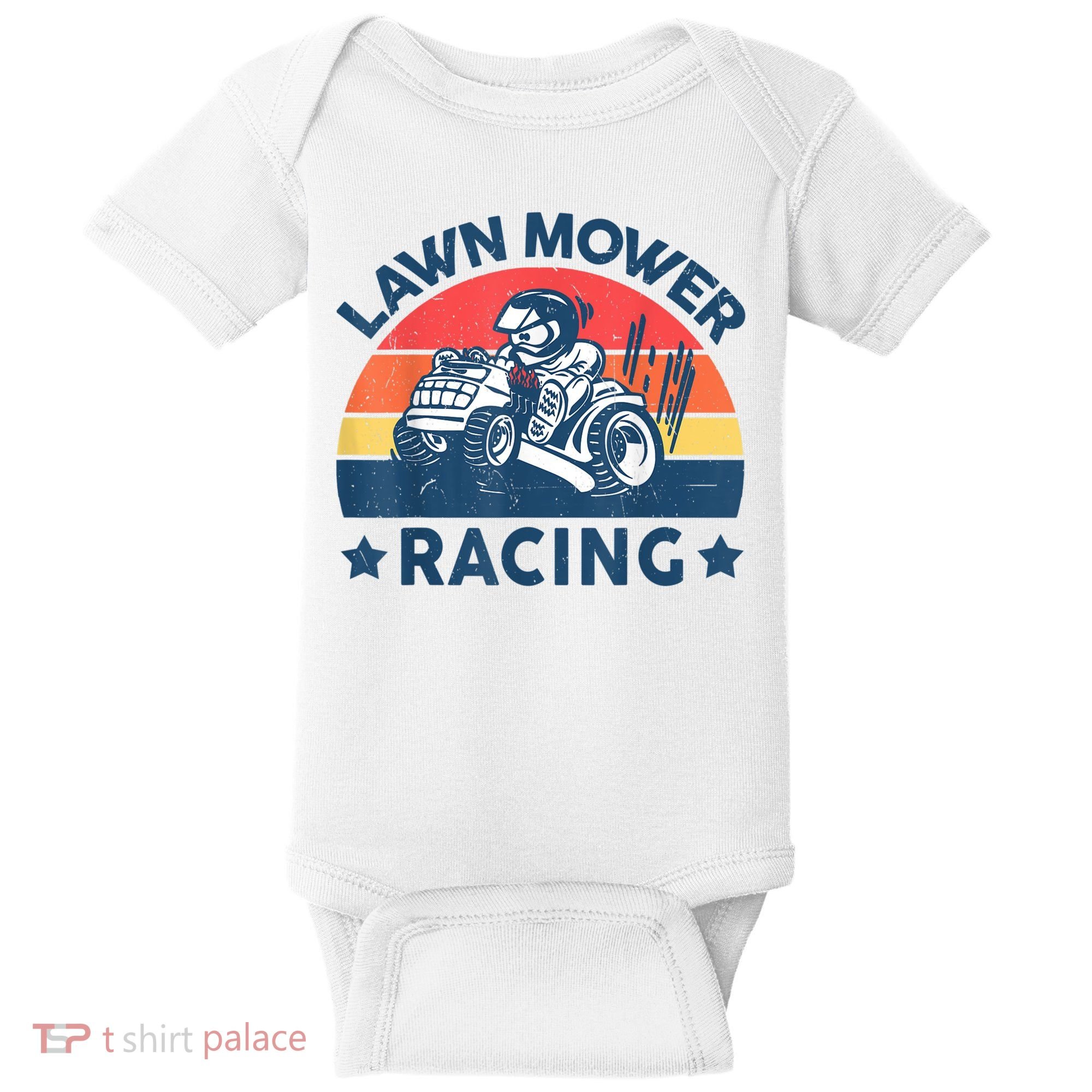 Lawn Mower Racing Lawn Mowing Funny Landscaping Baby Bodysuit