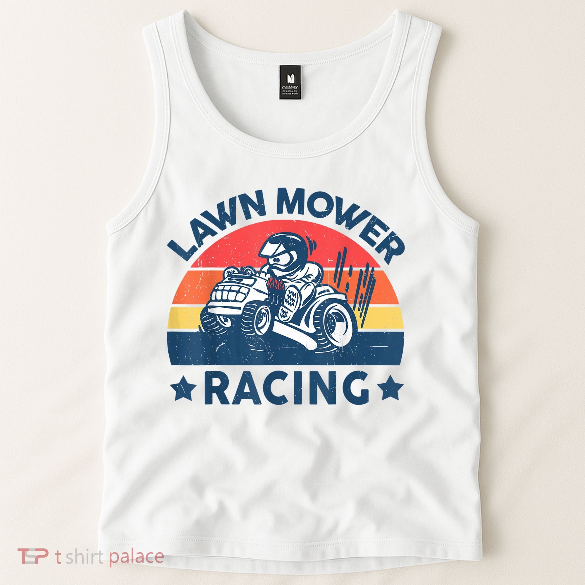 Lawn Mower Racing Lawn Mowing Funny Landscaping Tank Top