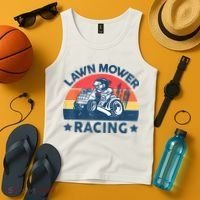 Lawn Mower Racing Lawn Mowing Funny Landscaping Tank Top thumb 4