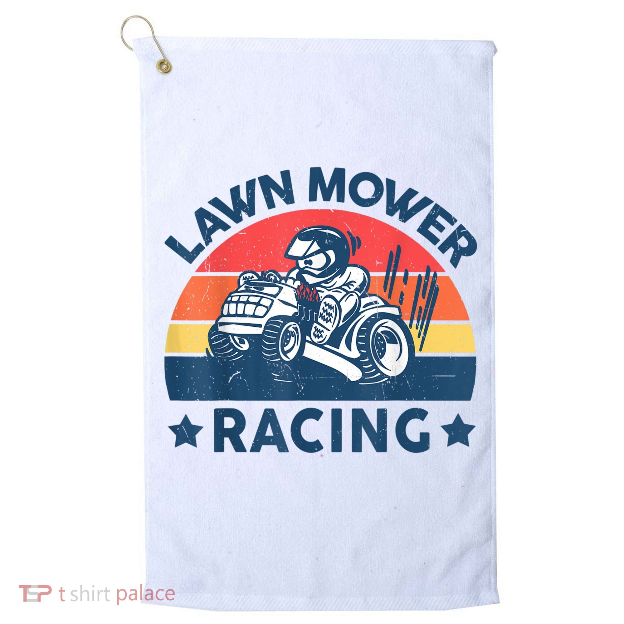 Lawn Mower Racing Lawn Mowing Funny Landscaping Golf Towel
