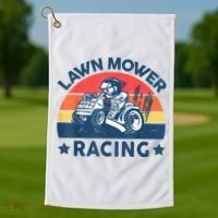 Lawn Mower Racing Lawn Mowing Funny Landscaping Golf Towel thumb 1