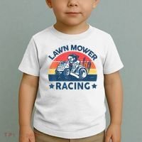 Lawn Mower Racing Lawn Mowing Funny Landscaping Toddler T-Shirt thumb 2