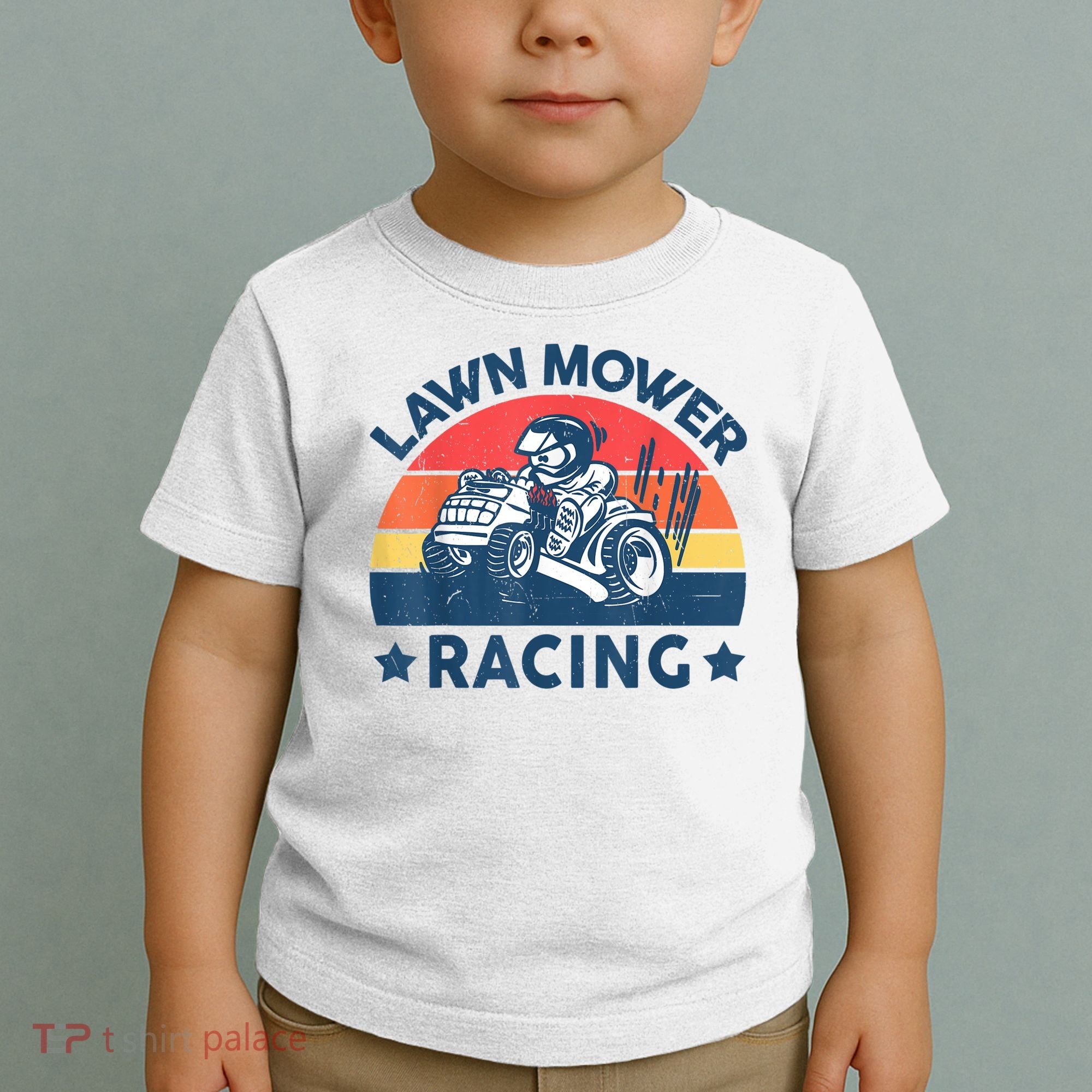 Lawn Mower Racing Lawn Mowing Funny Landscaping Toddler T-Shirt