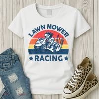 Lawn Mower Racing Lawn Mowing Funny Landscaping Women's T-Shirt thumb 3