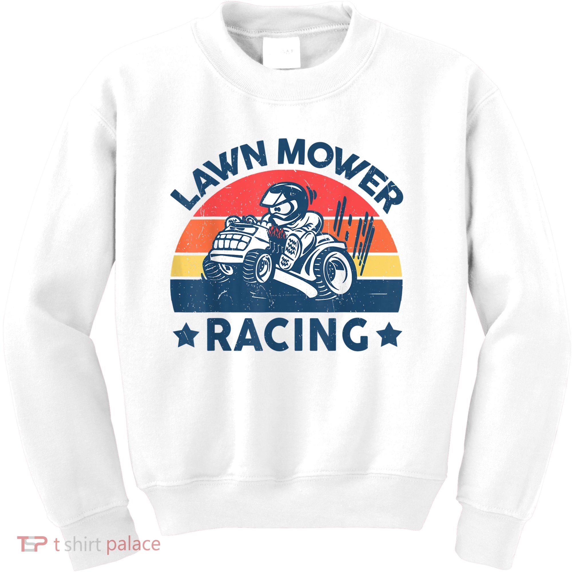 Lawn Mower Racing Lawn Mowing Funny Landscaping Kids Sweatshirt