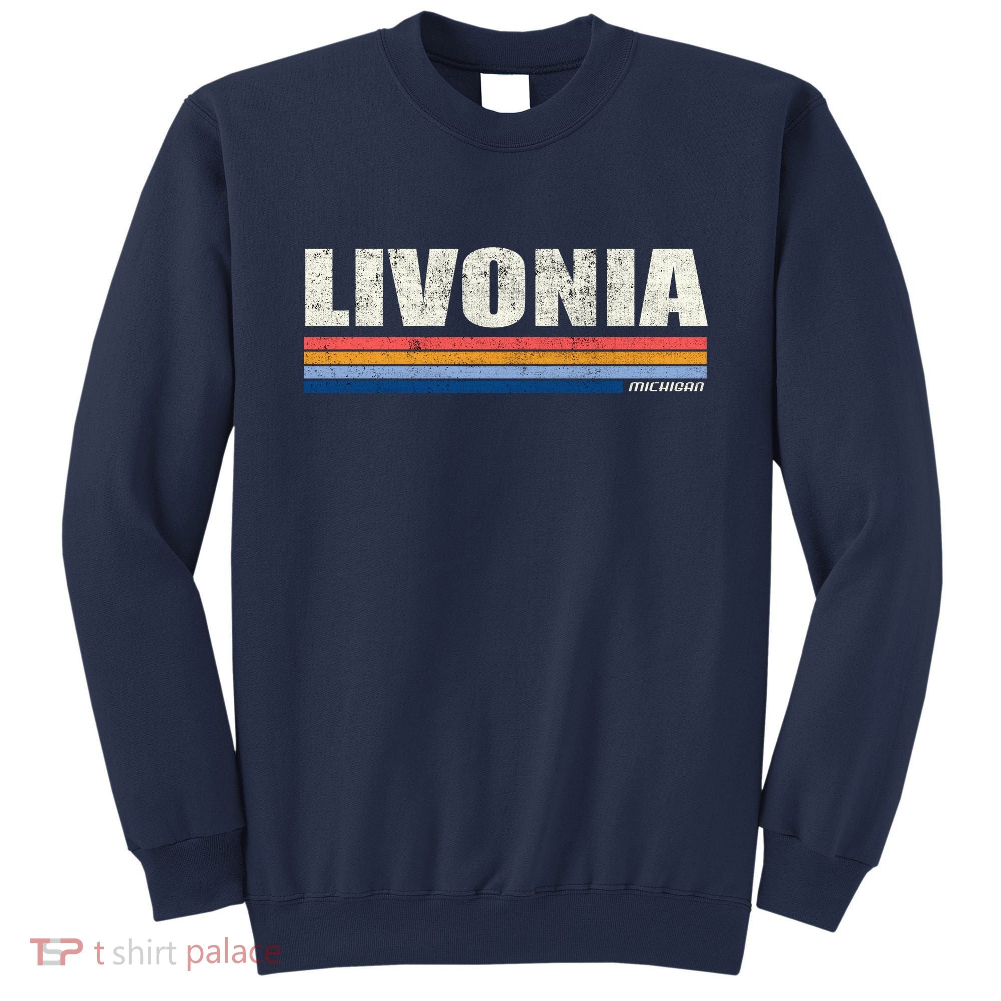 Livonia Michigan Retro Style 1980's Logo Sweatshirt