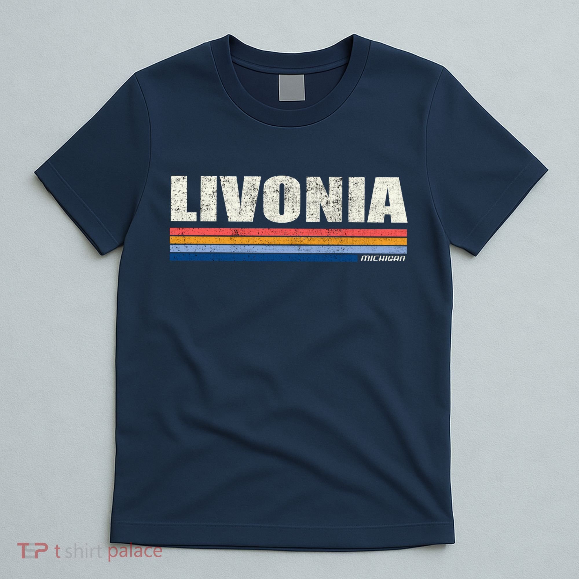Livonia Michigan Retro Style 1980's Logo T-Shirt