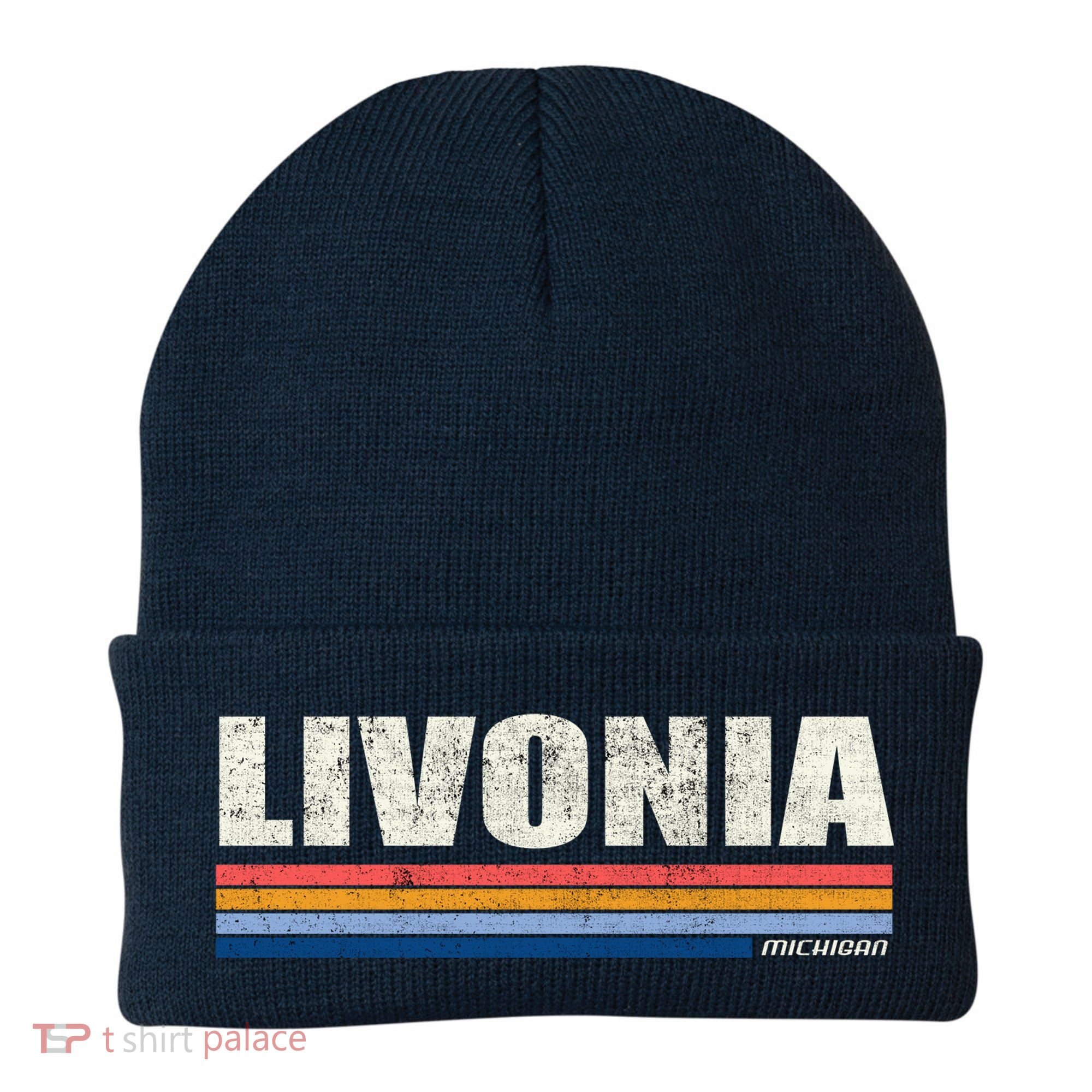 Livonia Michigan Retro Style 1980's Logo Beanie