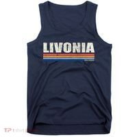 Livonia Michigan Retro Style 1980's Logo Tank Top thumb 0