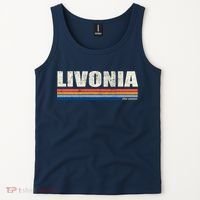 Livonia Michigan Retro Style 1980's Logo Tank Top thumb 2