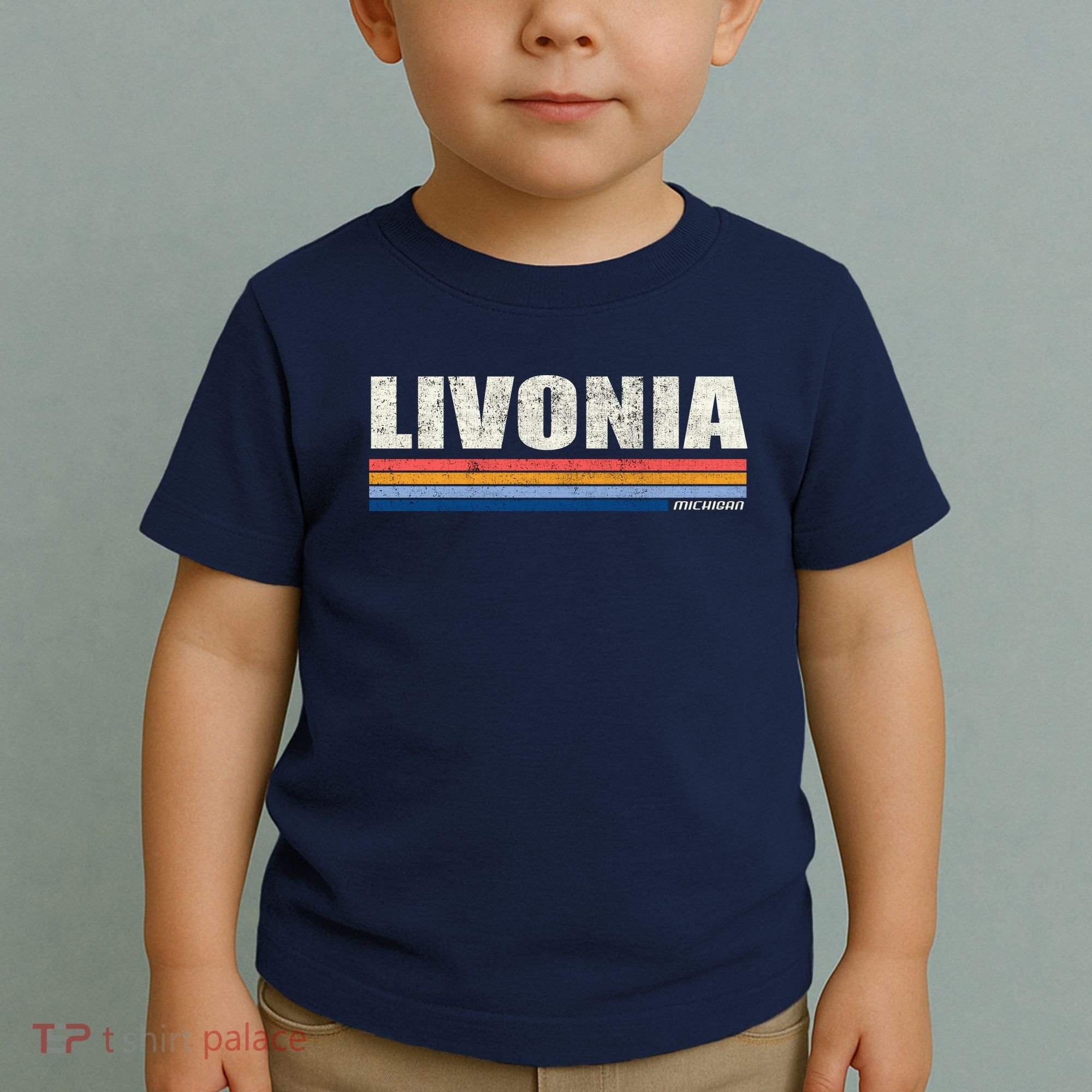 Livonia Michigan Retro Style 1980's Logo Toddler T-Shirt