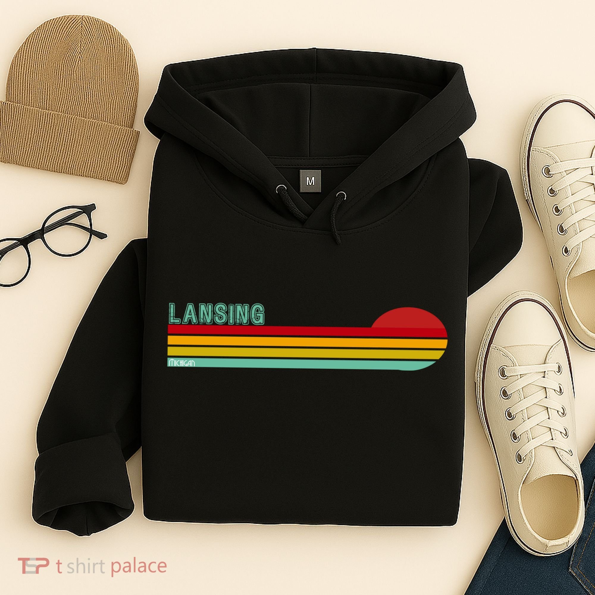 Lansing Michigan Retro Hoodie