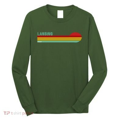 Lansing Michigan Retro Long Sleeve Shirt
