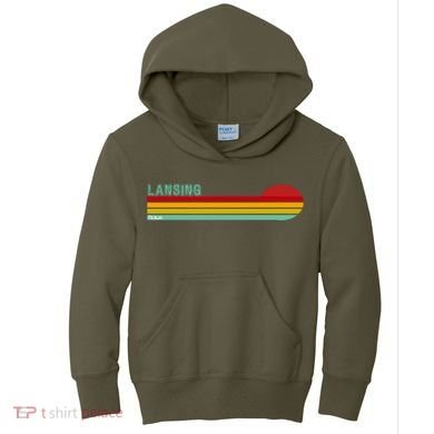 Lansing Michigan Retro Kids Hoodie