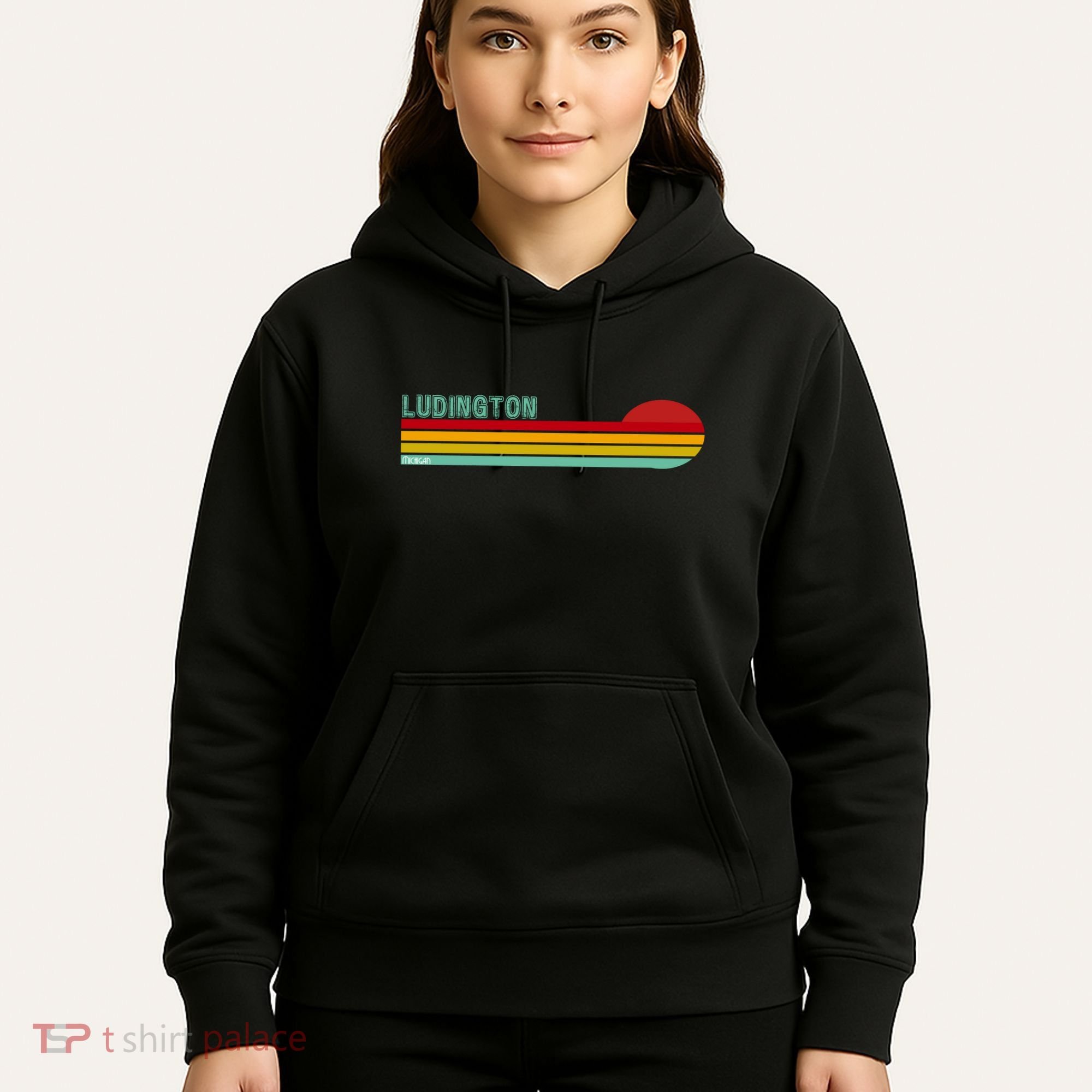 Ludington Michigan Retro Hoodie