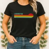 Ludington Michigan Retro Women's T-Shirt thumb 2