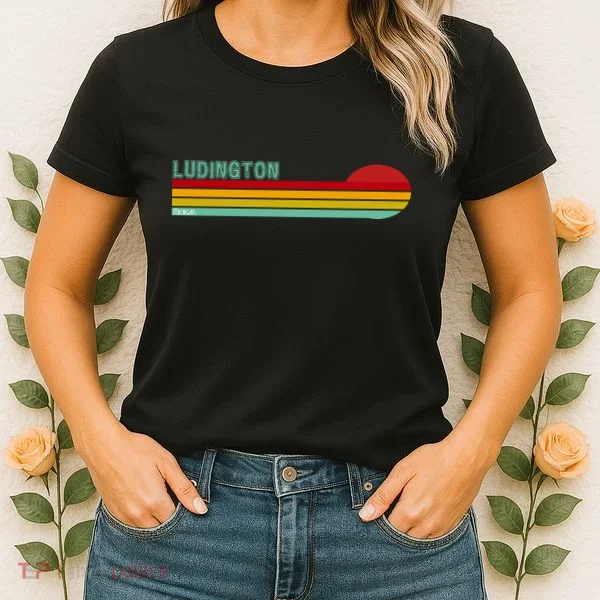 Ludington Michigan Retro Women's T-Shirt