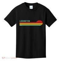 Ludington Michigan Retro Kids T-Shirt thumb 0