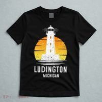 Ludington Michigan Retro Vintage Lighthouse Idea Gifts T-Shirt thumb 5